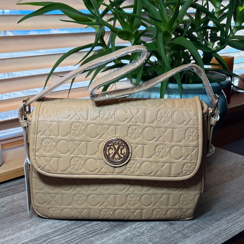 Christian Lacroix Toffee Embossed Shoulder Bag